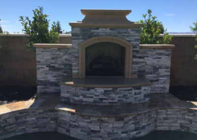 picture of a fireplace built by redondo beach masonry contractor